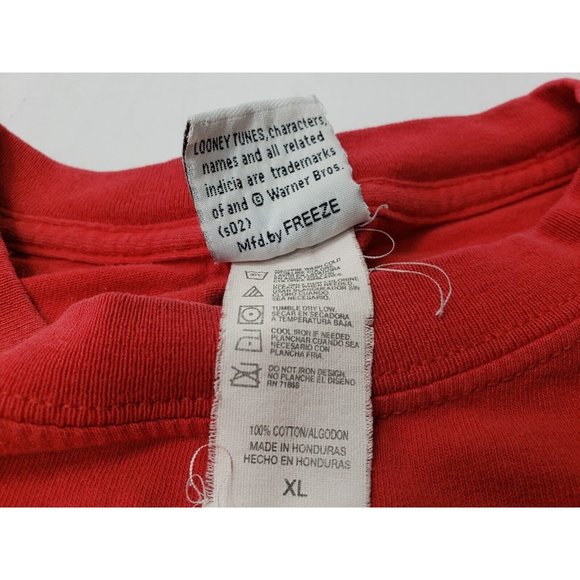 Looney Tunes Tweety Bird Adult T-Shirt Graphic 100% Cotton Red Size XL Vintage - Picture 7 of 12